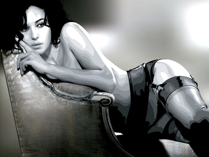 Monica Bellucci Hot Sexy Actress Art BW Wall Art Print Poster