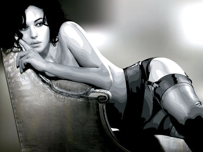Monica Bellucci Hot Sexy Actress Art BW Wall Art Print Poster