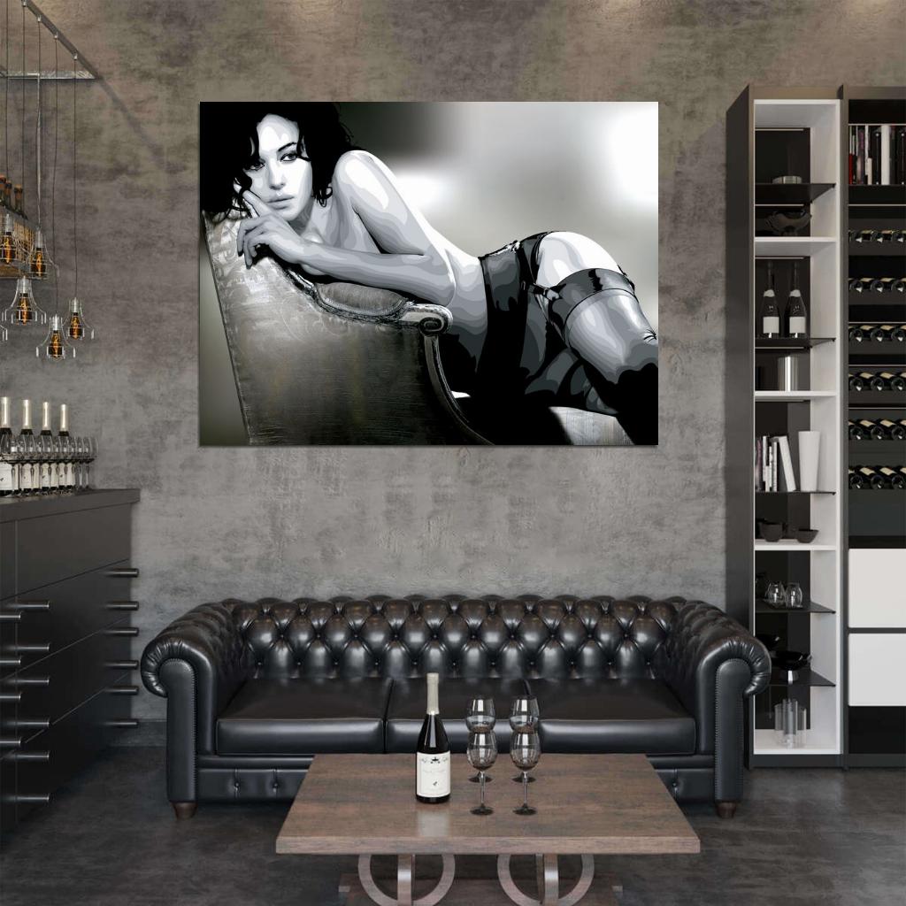 Monica Bellucci Hot Sexy Actress Art BW Wall Art Print Poster