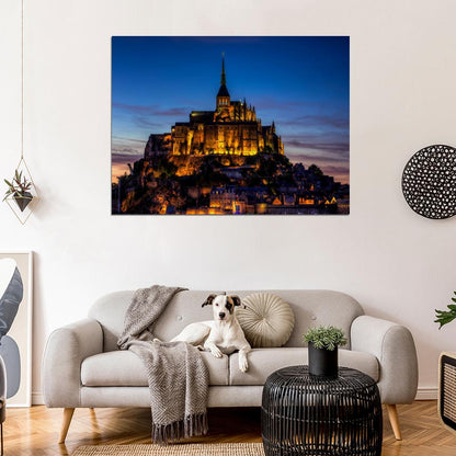 Mont Saint Michel Le Mont St.Michel Basse Normandie France Castle Wall Art Print Poster