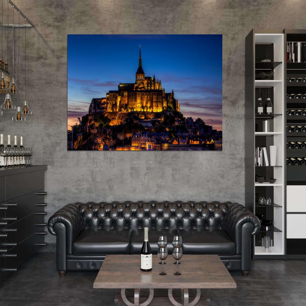 Mont Saint Michel Le Mont St.Michel Basse Normandie France Castle Wall Art Print Poster