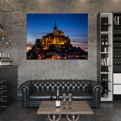 Mont Saint Michel Le Mont St.Michel Basse Normandie France Castle Wall Art Print Poster