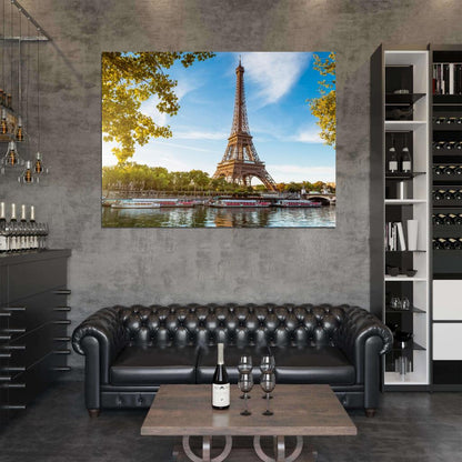 Paris France Eiffel Tower Seine Wall Art Print Poster