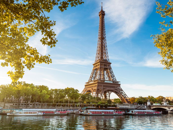 Paris France Eiffel Tower Seine Wall Art Print Poster