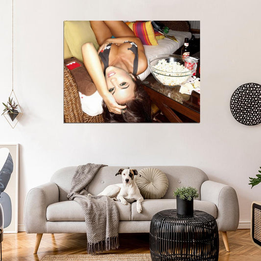 Rosie Jones Popcorn Sexy Hot Model Wall Art Print Poster