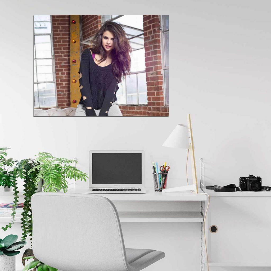 Selena Gomez Beautiful Hair Pop Music Singer Wall Art Print Poster