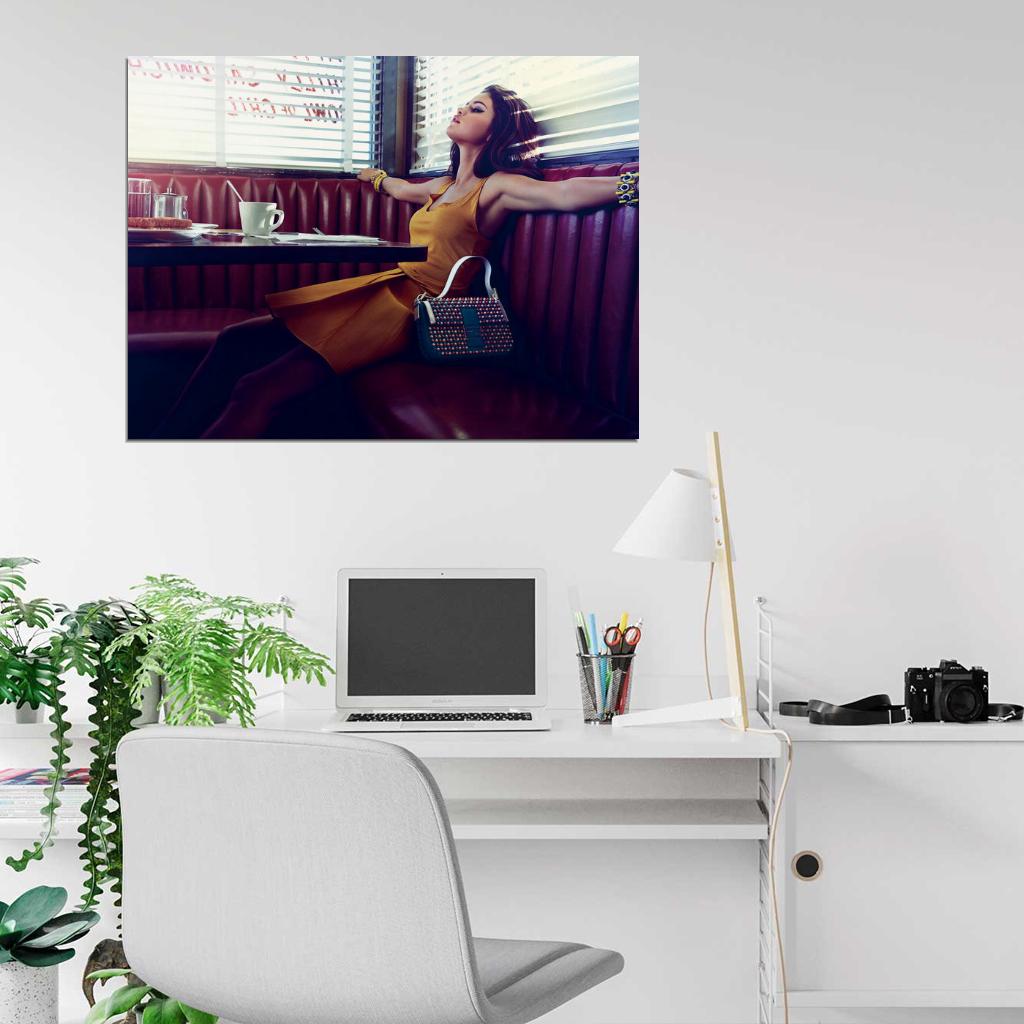 Selena Gomez Style Dress Bag Pop Music Singer Wall Art Print Poster