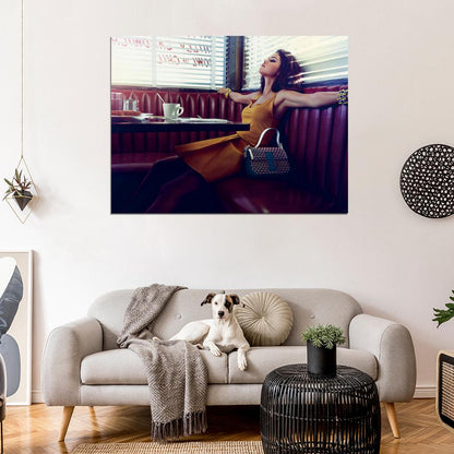 Selena Gomez Style Dress Bag Pop Music Singer Wall Art Print Poster