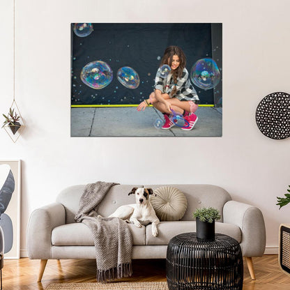 Selena Gomez Soap Bubbles Pop Singer Music Amazing Wall Art Print Poster