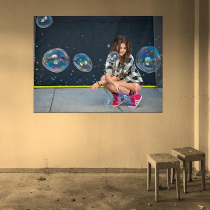 Selena Gomez Soap Bubbles Pop Singer Music Amazing Wall Art Print Poster