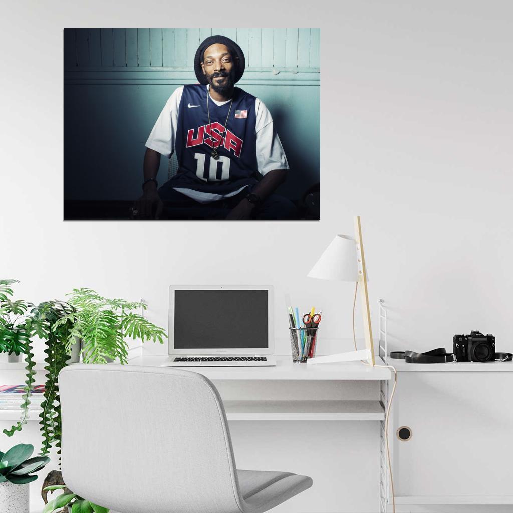 Snoop Dogg USA Basketball Jersey Gangsta Rap Hip-Hop Rapper Music Singer Wall Art Print Poster