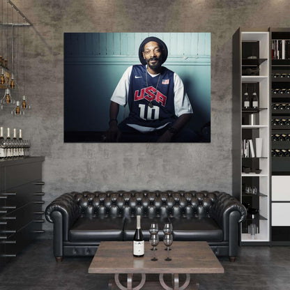 Snoop Dogg USA Basketball Jersey Gangsta Rap Hip-Hop Rapper Music Singer Wall Art Print Poster