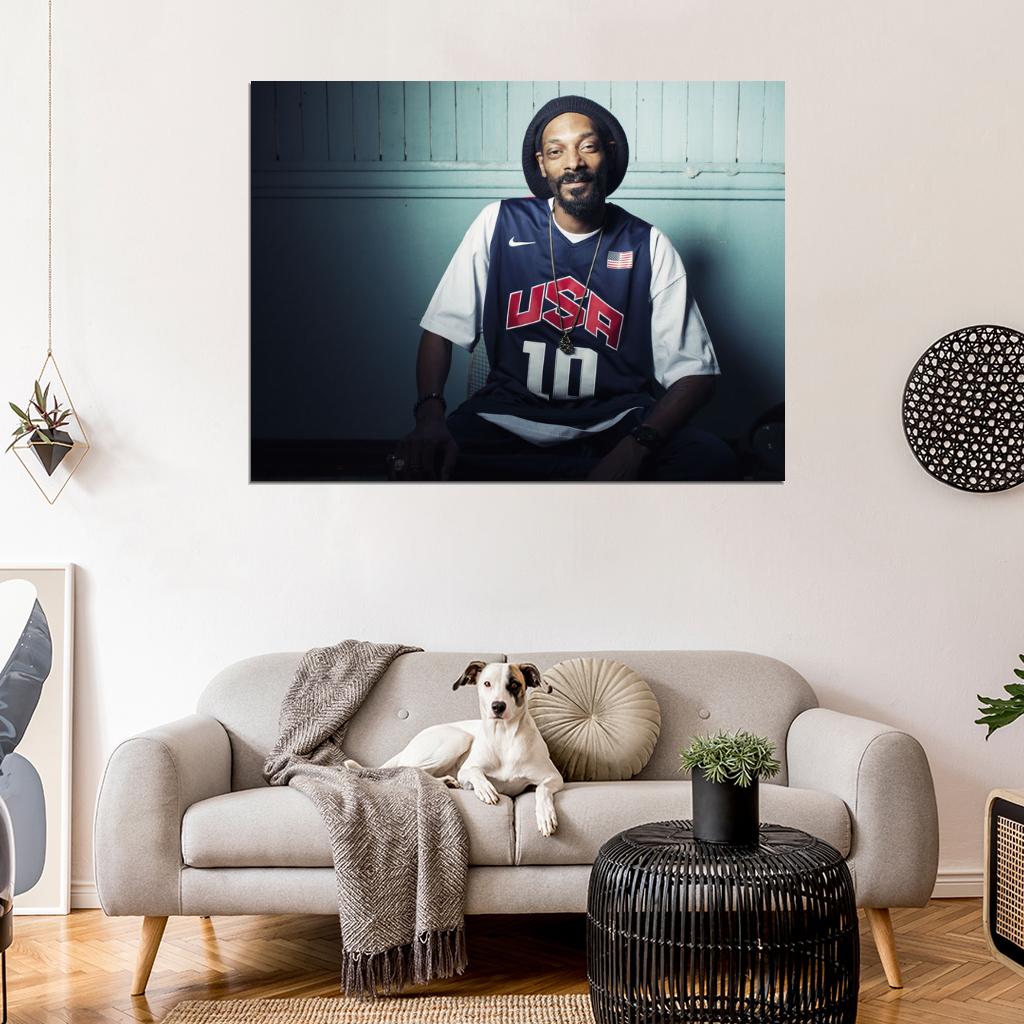 Snoop Dogg USA Basketball Jersey Gangsta Rap Hip-Hop Rapper Music Singer Wall Art Print Poster