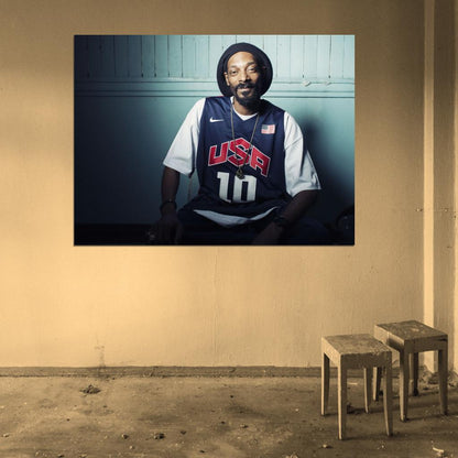 Snoop Dogg USA Basketball Jersey Gangsta Rap Hip-Hop Rapper Music Singer Wall Art Print Poster