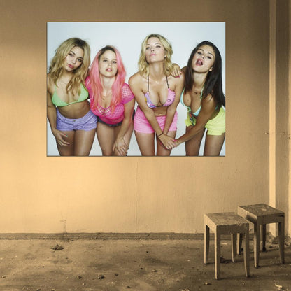 Gomez Hudgens Benson Morris Sexy Babes Boobs Spring Breakers Movie Wall Art Print Poster