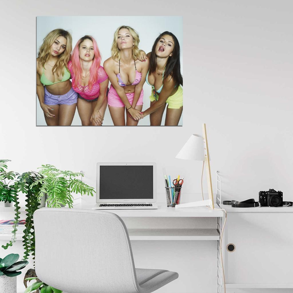 Gomez Hudgens Benson Morris Sexy Babes Boobs Spring Breakers Movie Wall Art Print Poster
