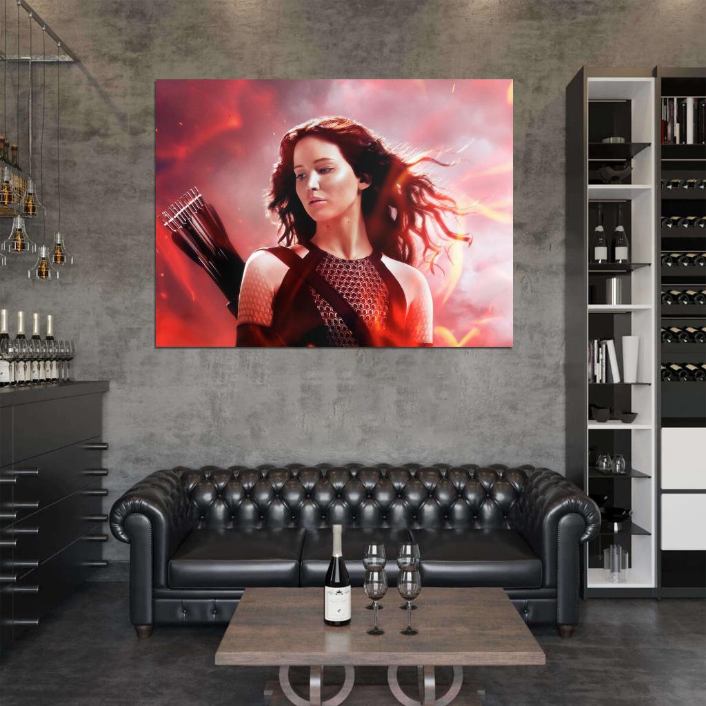 The Hunger Games Catching Fire Katniss Everdeen Jennifer Lawrence Movie 2013 Wall Art Print Poster