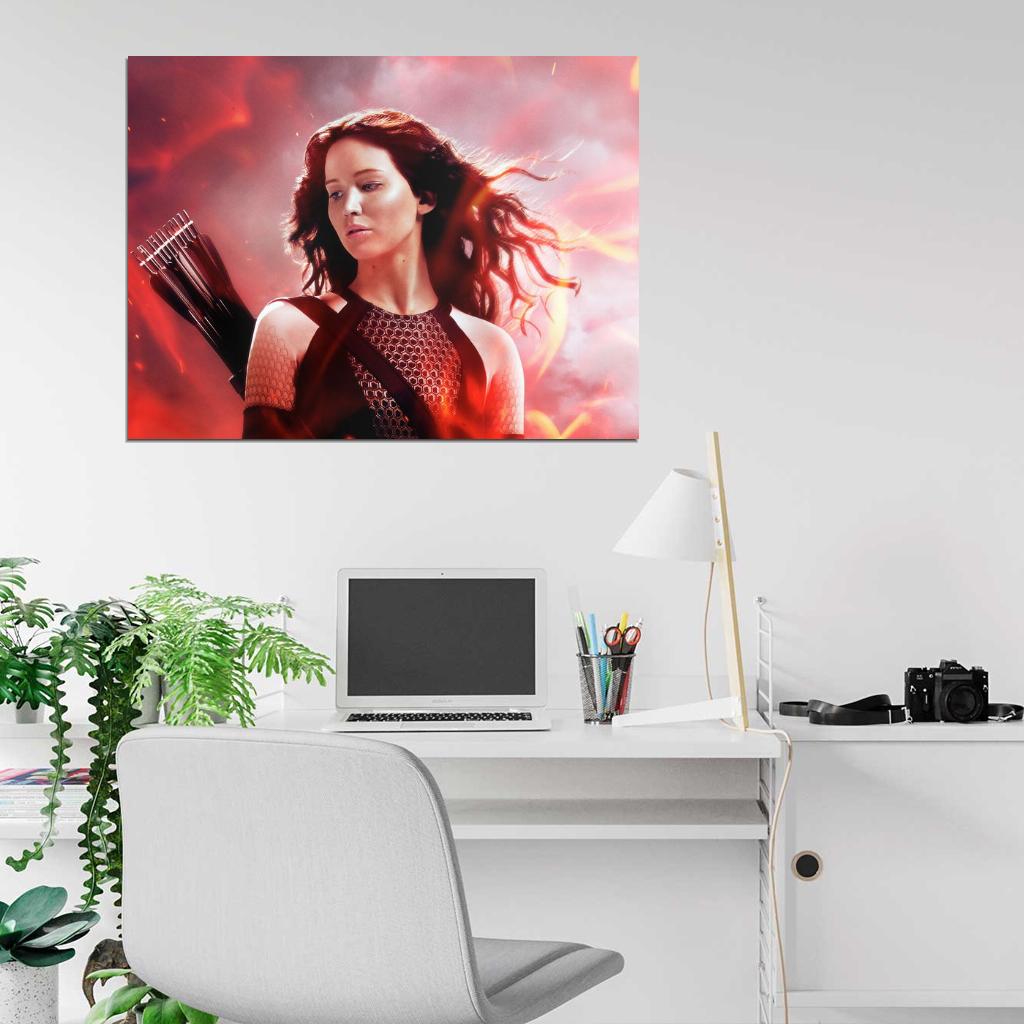 The Hunger Games Catching Fire Katniss Everdeen Jennifer Lawrence Movie 2013 Wall Art Print Poster