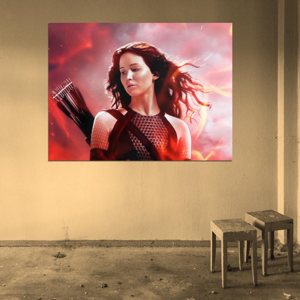 The Hunger Games Catching Fire Katniss Everdeen Jennifer Lawrence Movie 2013 Wall Art Print Poster