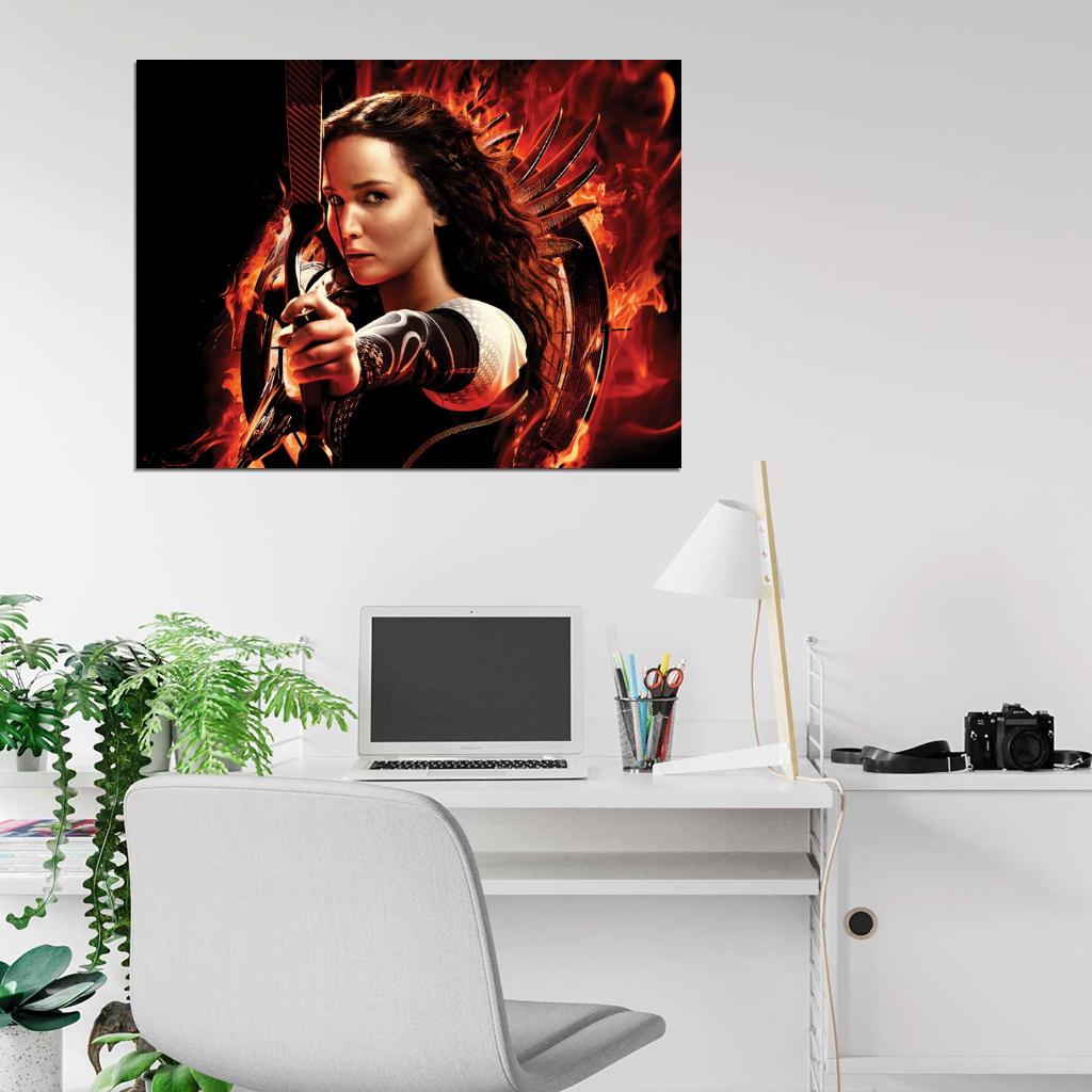 The Hunger Games Catching Fire Katniss Everdeen Jennifer Lawrence Bow Movie 2013 Wall Art Print Poster