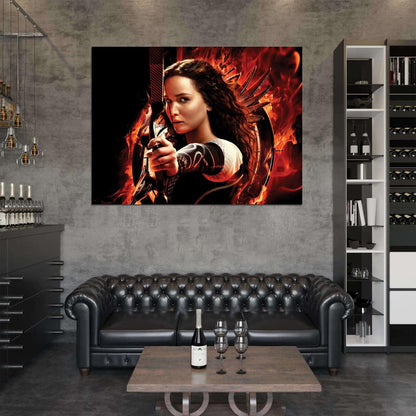 The Hunger Games Catching Fire Katniss Everdeen Jennifer Lawrence Bow Movie 2013 Wall Art Print Poster