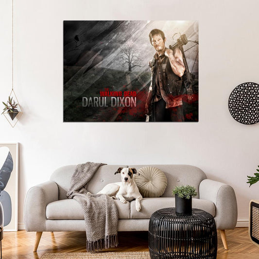 The Walking Dead Daryl Dixon Crossbow Norman Reedus TV Show Series Wall Art Print Poster