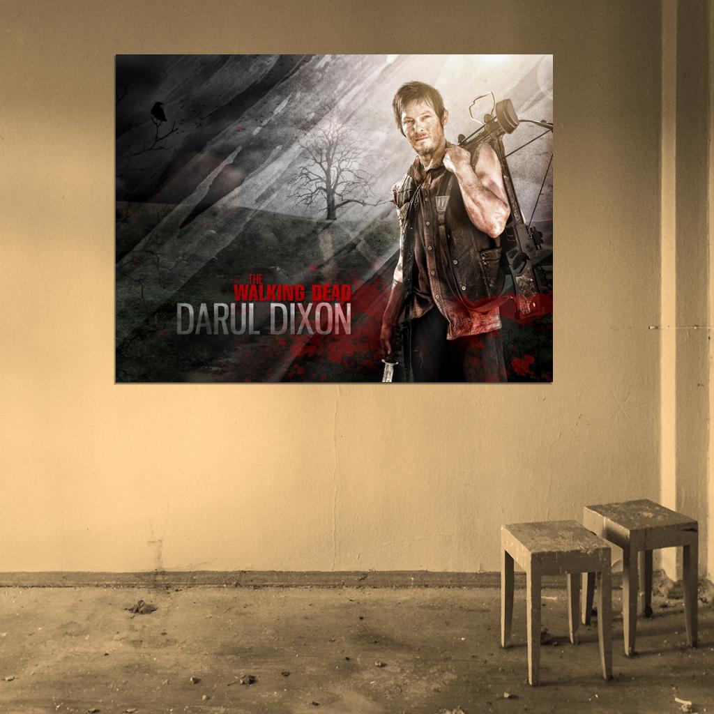The Walking Dead Daryl Dixon Crossbow Norman Reedus TV Show Series Wall Art Print Poster