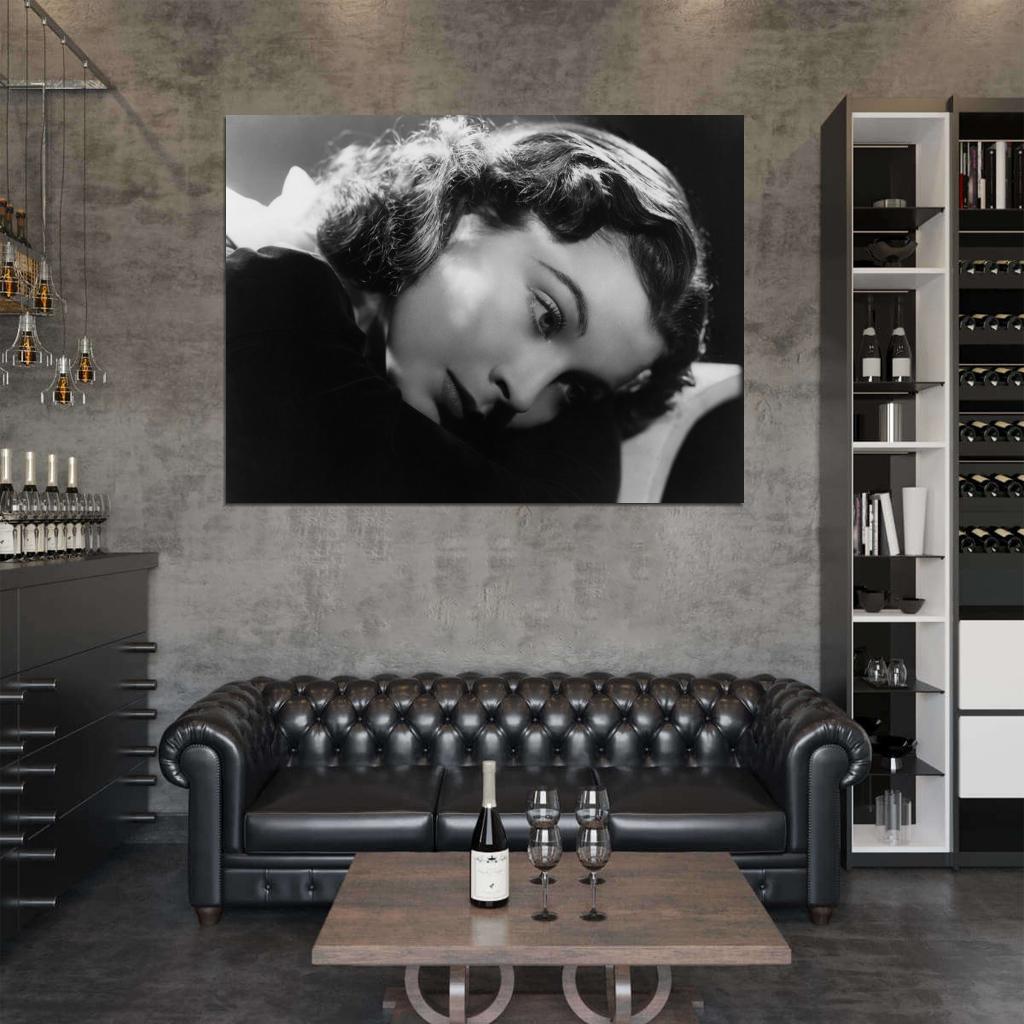Vivien Leigh Portrait Retro Classic Actress BW Wall Art Print Poster