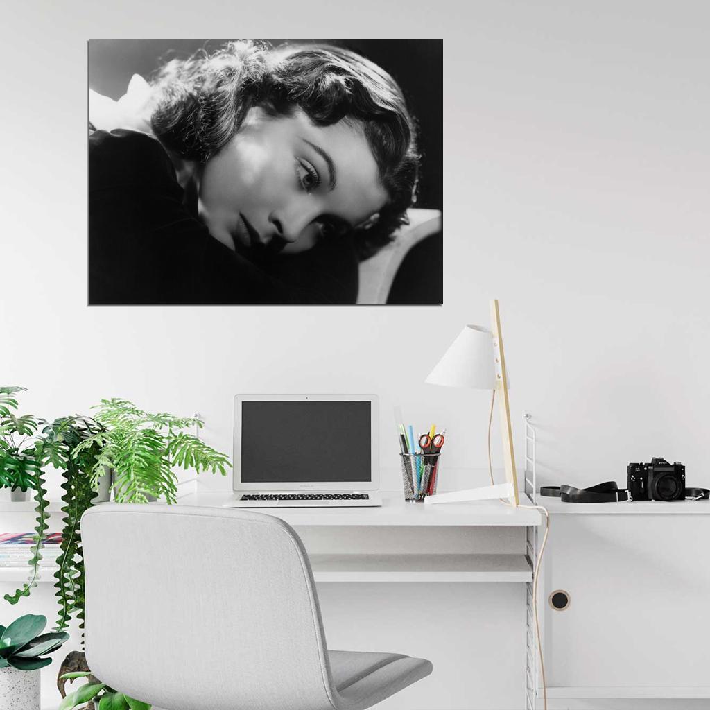 Vivien Leigh Portrait Retro Classic Actress BW Wall Art Print Poster