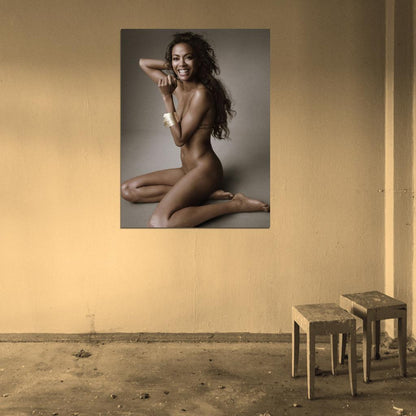 Zoe Saldana Smile Sexy Nude Hot Naked Actress Wall Art Print Poster
