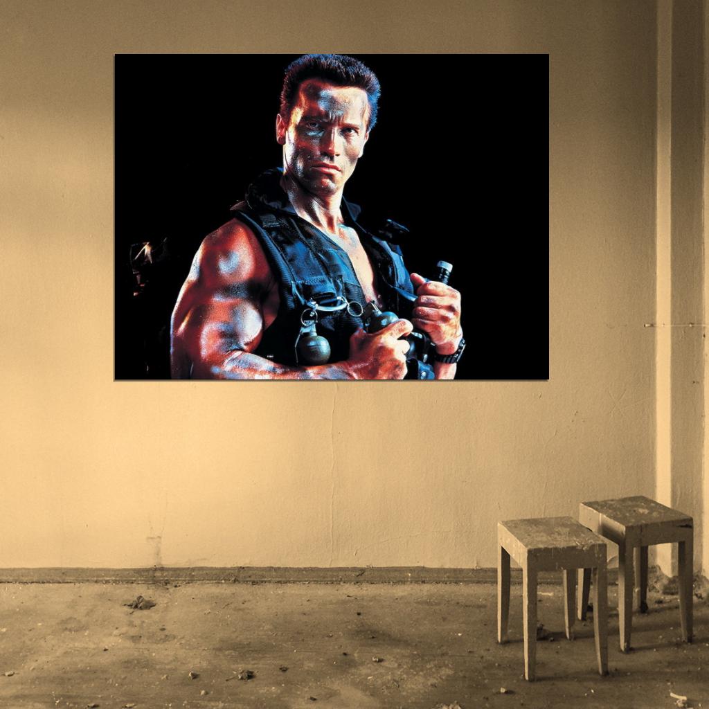 Arnold Schwarzenegger Commando 1985 Movie Actor Wall Art Print Poster