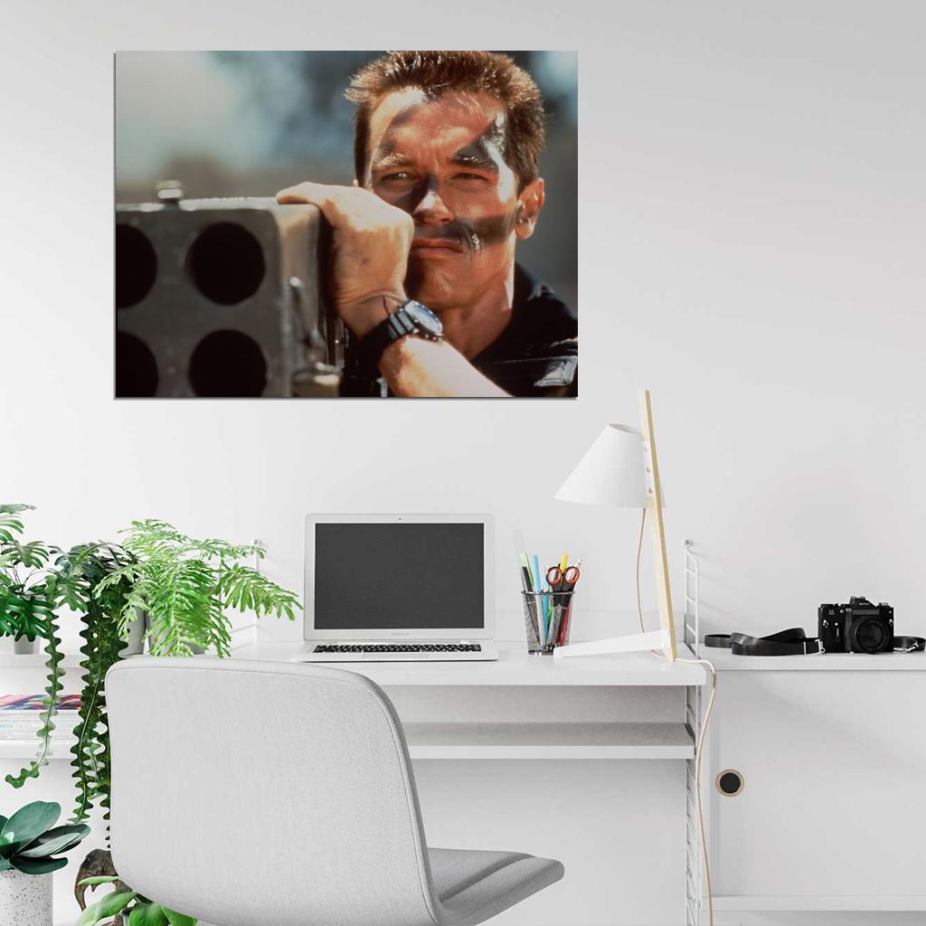 Arnold Schwarzenegger Rocket Launcher Commando Movie Actor Wall Art Print Poster