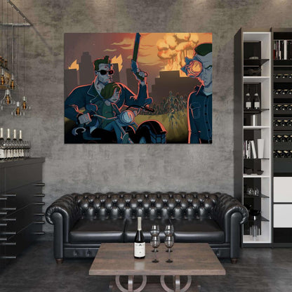 Terminator 2 Judgment Day Art Arnold Schwarzenegger Robert Patrick Movie Wall Art Print Poster