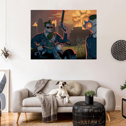 Terminator 2 Judgment Day Art Arnold Schwarzenegger Robert Patrick Movie Wall Art Print Poster