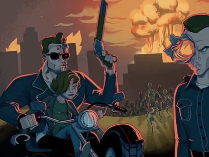 Terminator 2 Judgment Day Art Arnold Schwarzenegger Robert Patrick Movie Wall Art Print Poster