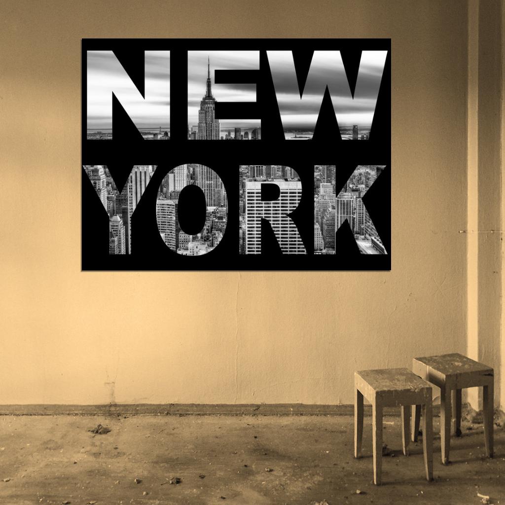 New York City NYC Black White BW Amazing Awesome Skyline Buildings Wall Art Print Poster