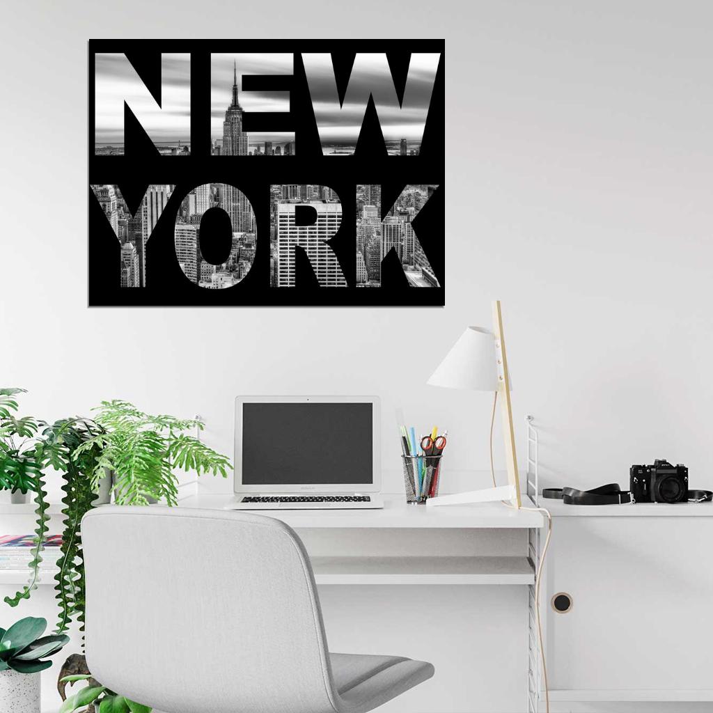 New York City NYC Black White BW Amazing Awesome Skyline Buildings Wall Art Print Poster
