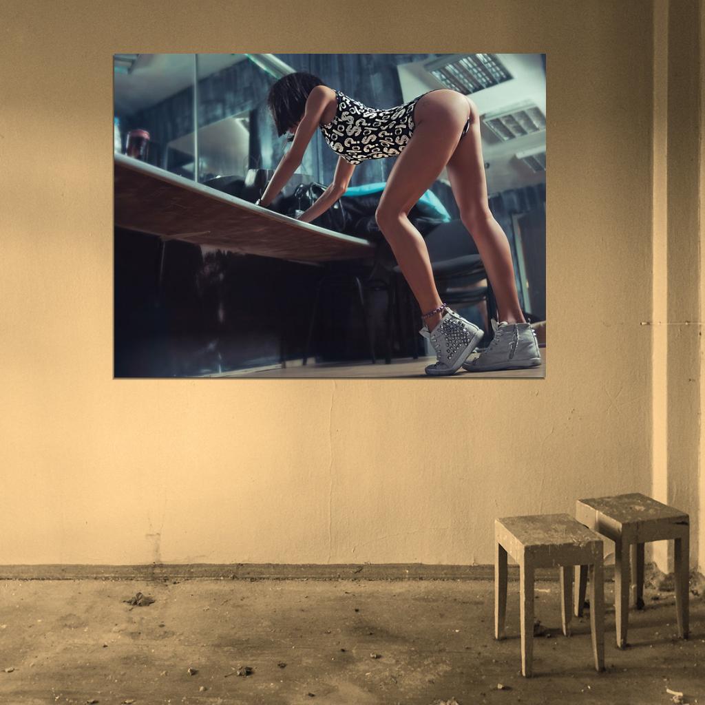 Hot Girl Sexy Legs Butt Artwork Painting Art Wall Art Print Poster