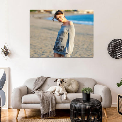 Amelie Hot Model Sexy Girl Cute Babe Beach Wall Art Print Poster