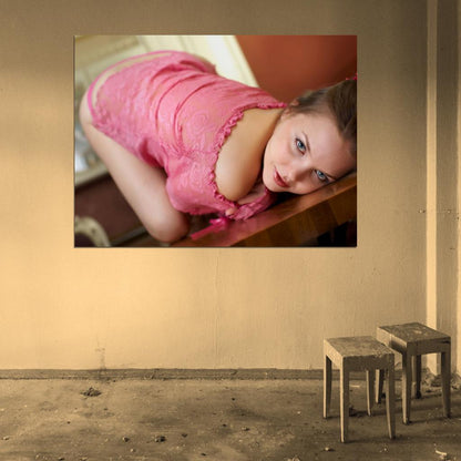 Amelie Hot Model Sexy Girl Cute Babe Pink Panties Wall Art Print Poster