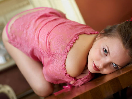 Amelie Hot Model Sexy Girl Cute Babe Pink Panties Wall Art Print Poster