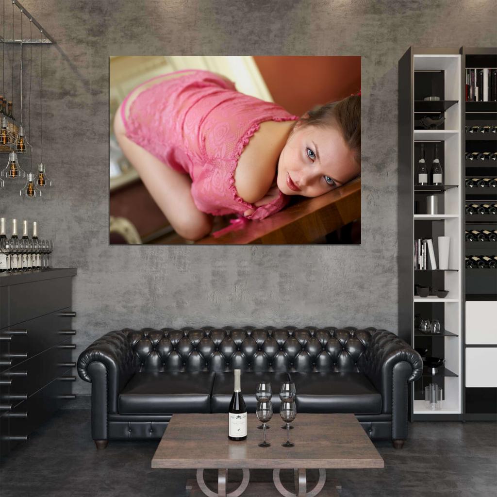 Amelie Hot Model Sexy Girl Cute Babe Pink Panties Wall Art Print Poster