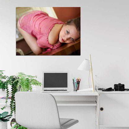 Amelie Hot Model Sexy Girl Cute Babe Pink Panties Wall Art Print Poster