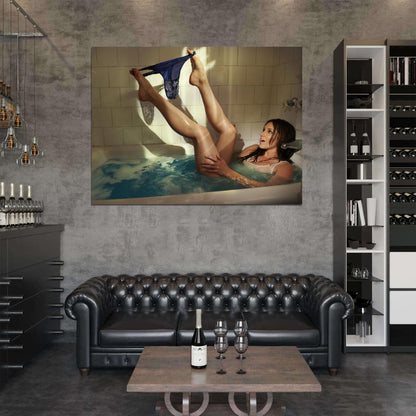 Carly Craig Hot Actress Model Sexy Panties Wet Bath Wall Art Print Poster