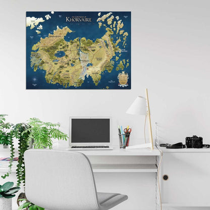 D&D Eberron Map Khorvaire Fantasy Art Dungeons & Dragons Wall Art Print Poster