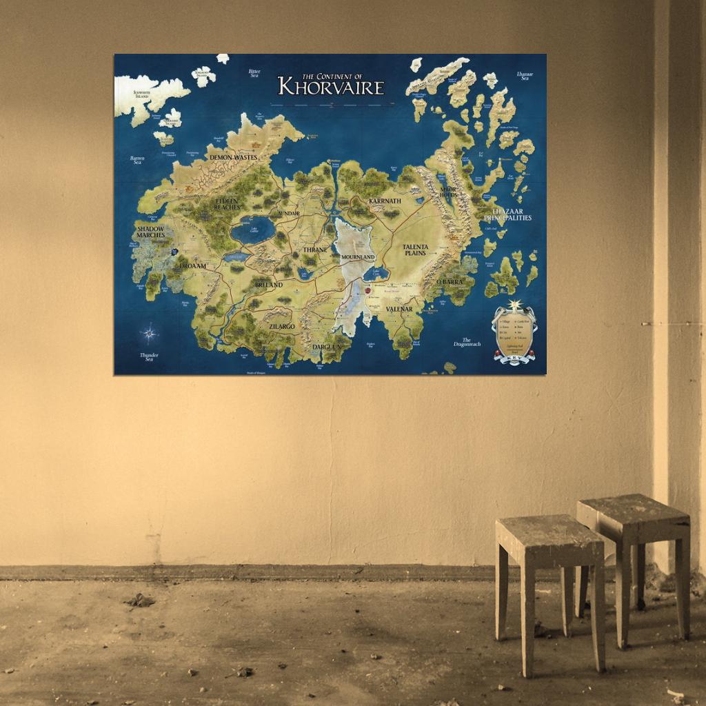 D&D Eberron Map Khorvaire Fantasy Art Dungeons & Dragons Wall Art Print Poster