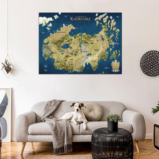 D&D Eberron Map Khorvaire Fantasy Art Dungeons & Dragons Wall Art Print Poster