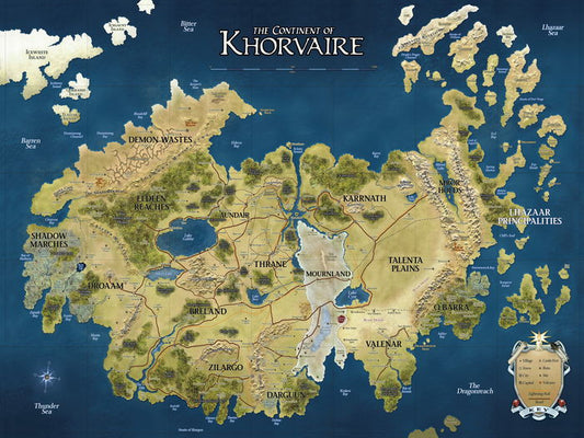 D&D Eberron Map Khorvaire Fantasy Art Dungeons & Dragons Wall Art Print Poster