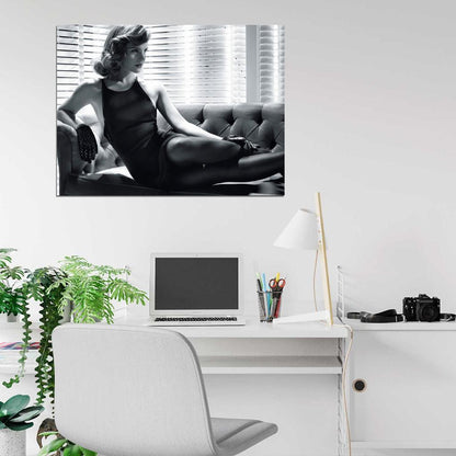 Emma Watson Hot Actress Sexy Dress Legs BW Wall Art Print Poster