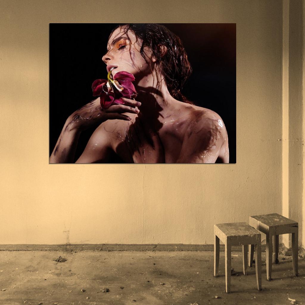 Emma Watson Hot Wet Actress Sexy Passion Wall Art Print Poster